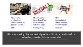 mistake proofing pharmaceutical products- what can we learn from valsartan, losartan, irbesartan recalls