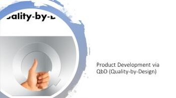 product development via quality by design principles workshop by dr shruti bhat