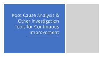 root cause analysis and other investigation tools for continuous improvement webinar by dr shruti bhat